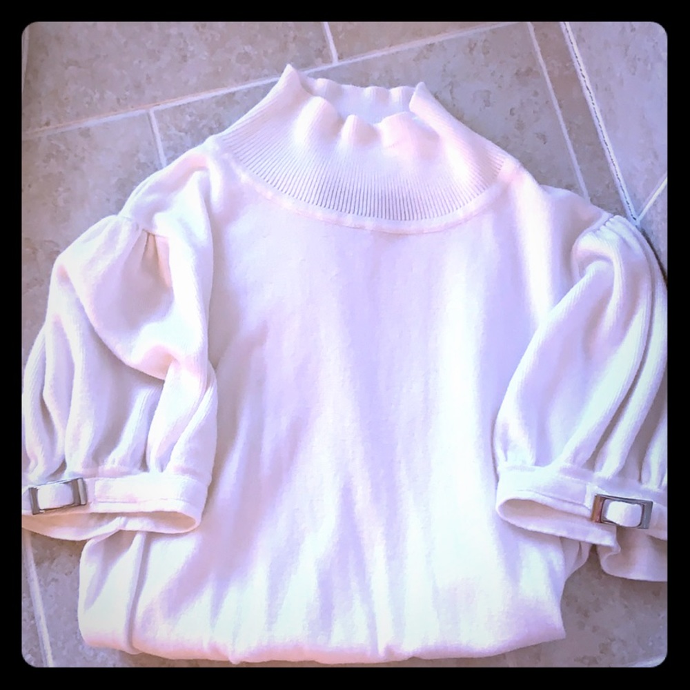 White turtleneck sweater